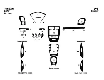 Nissan Maxima 02.95-01.00 Kit de garniture de tableau de bord intérieur 3D Dash Trim Dekor 15-Parts - 1