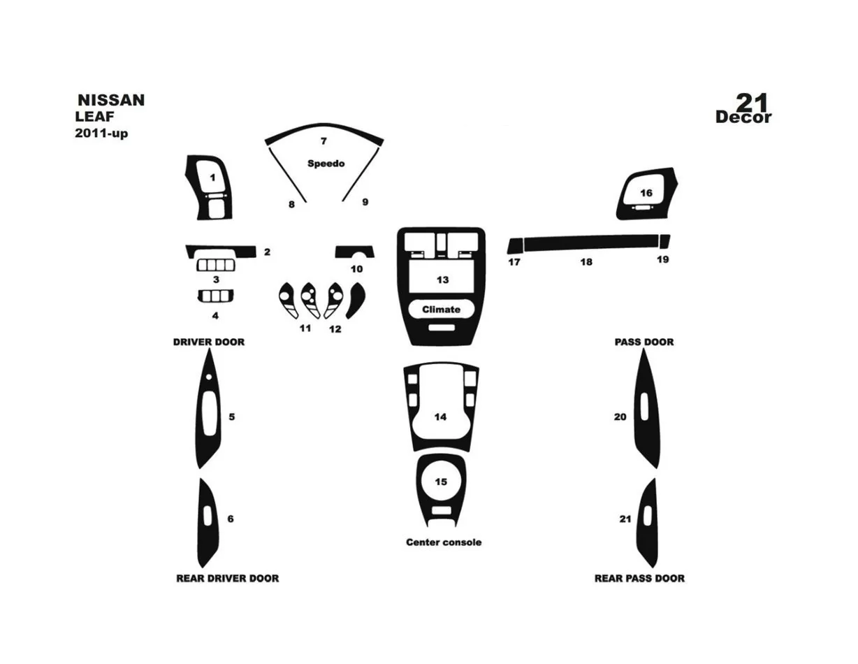 Nissan Maxima 02.95-01.00 3D Interior Dashboard Trim Kit Dash Trim Dekor 15-Parts - 1 - Interior Dash Trim Kit