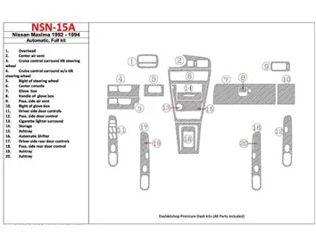 Boîte de vitesses automatique Nissan Maxima 1992-1994, ensemble complet, ensemble de 20 pièces Kit de garniture de tableau de bo