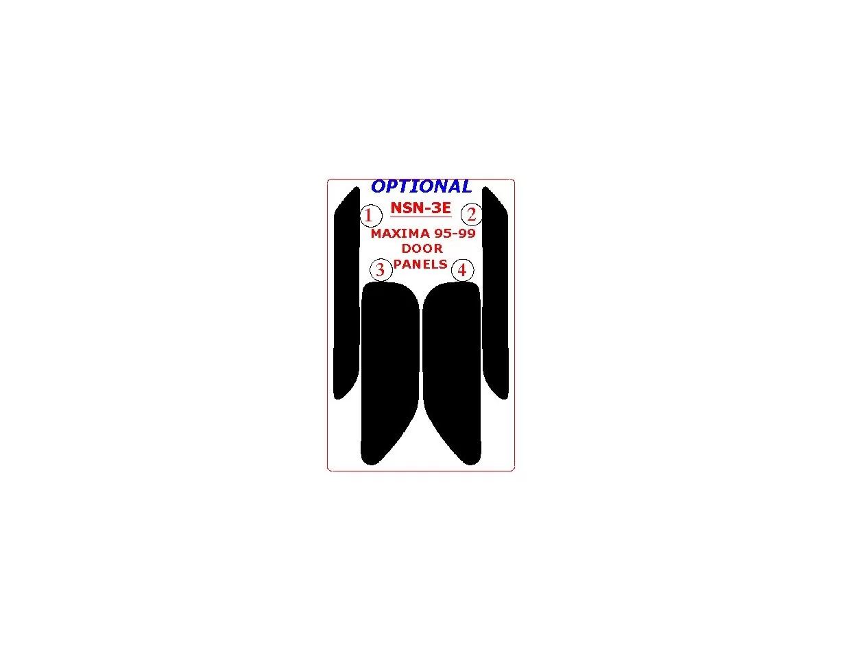 Nissan Maxima 1995-1999 Panneaux de porte Intérieur BD Dash Trim Kit - 1