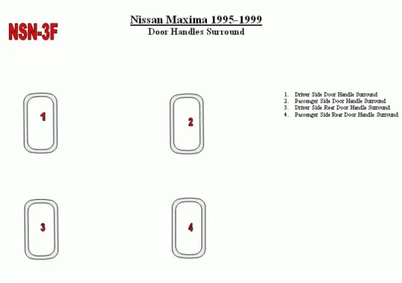 Nissan Maxima 1995-1999 Doors Inserts, 4 Parts set Interior BD Dash Trim Kit - 1 - Interior Dash Trim Kit Nissan Maxima 1995-1999 Doors Inserts, 4 Parts set Interior BD Dash Trim Kit - 1 - Interior Dash Trim Kit