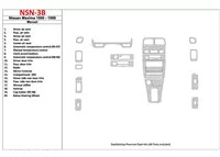 Nissan Maxima 1995-1999 Boîte de vitesses manuelle, kit de garniture de tableau de bord intérieur BD 21 pièces - 1