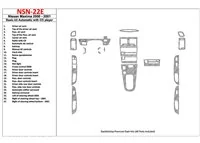 Nissan Maxima 2000-2001 Basic Set, Automatic Gearbox, Radio With CD Player, 27 Parts set Interior BD Dash Trim Kit - 1