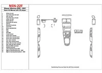 Nissan Maxima 2000-2001 Basic Set, Manual Gearbox, Radio With CD Player, 27 Parts set Interior BD Dash Trim Kit - 1