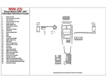 Ensemble complet Nissan Maxima 2000-2001, boîte de vitesses automatique, radio sans lecteur CD, conformité OEM, ensemble de 30 p