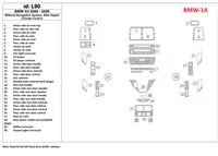BMW X5 2000-2006 Zonder NAVI-systeem, Automatische versnellingsbak Aircobediening Interieur BD Dash Trim Kit - 1