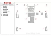 Nissan Maxima 2009-UP Full Set, Radio, A/C Interior BD Dash Trim Kit - 2 - Interior Dash Trim Kit