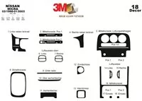 Nissan Micra 03.98-12.02 3D Interior Dashboard Trim Kit Dash Trim Dekor 18-Parts - 2
