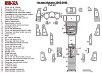 Nissan Murano 2003-2008 Ensemble complet de garnitures de tableau de bord intérieur BD - 2