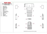 Nissan Murano 2009-UP Ensemble complet, kit de garniture de tableau de bord BD intérieur modèle S - 1