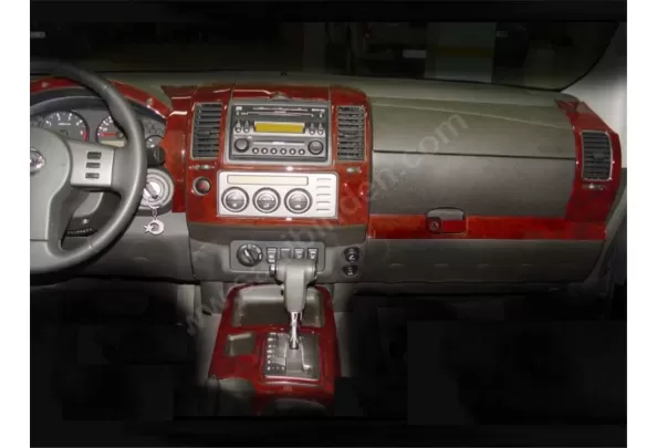 Nissan Navara D40 02.06-12.10 3D Interior Dashboard Trim Kit Dash Trim Dekor 12-Parts - 1 - Interior Dash Trim Kit