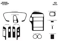 Nissan Pathfinder 09.96-12.01 3D Interior Dashboard Trim Kit Dash Trim Dekor 12-Parts - 1 - Interior Dash Trim Kit Nissan Pathfinder 09.96-12.01 3D Interior Dashboard Trim Kit Dash Trim Dekor 12-Parts - 1 - Interior Dash Trim Kit