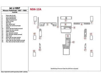 Nissan Pathfinder 1987-1993 Full Set, 19 Parts set Interior BD Dash Trim Kit - 1 - Interior Dash Trim Kit