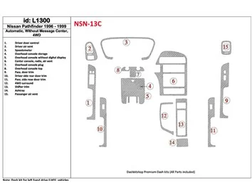 Nissan Pathfinder 1996-1999 Boîte de vitesses automatique, sans centre de messages, 4 roues motrices, ensemble de 15 pièces Kit 