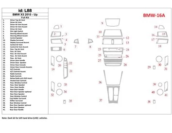 BMW X5 2010-UP Volledige set interieur BD dashboardafwerkingsset - 1