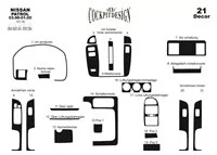 Nissan Patrol 03.98-01.00 Kit de garniture de tableau de bord intérieur 3D Dash Trim Dekor 21-Parts - 2 Nissan Patrol 03.98-01.00 Kit de garniture de tableau de bord intérieur 3D Dash Trim Dekor 21-Parts - 2