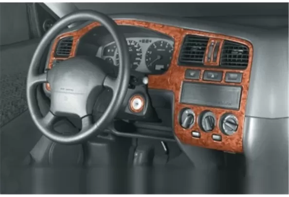 Nissan Primera 09.96-09.99 3D Interior Dashboard Trim Kit Dash Trim Dekor 10-Parts - 1 Nissan Primera 09.96-09.99 3D Interior Dashboard Trim Kit Dash Trim Dekor 10-Parts - 1