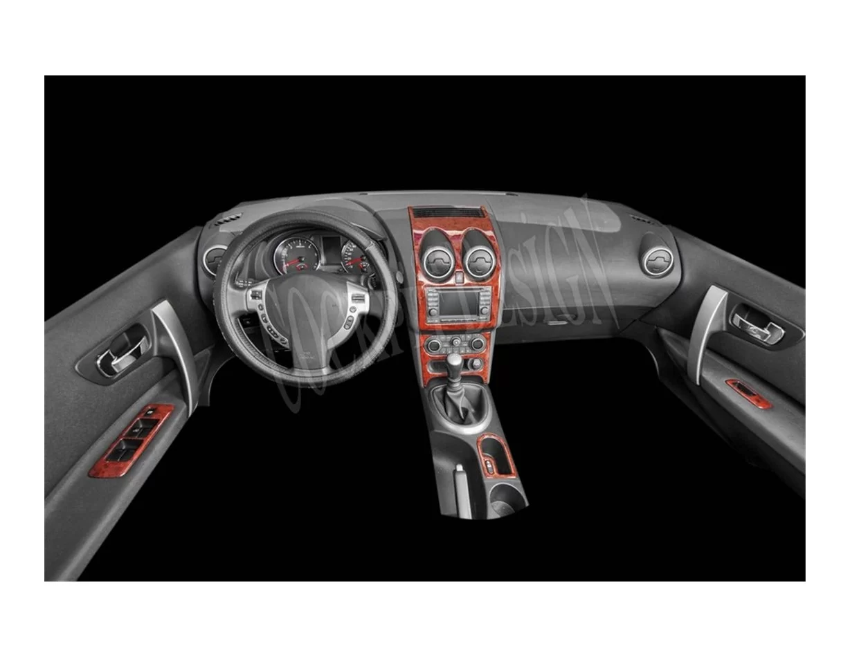 Nissan Qashqa 01.11-12.12 Kit de garniture de tableau de bord intérieur 3D Dash Trim Dekor 19-Parts - 1
