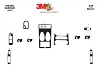 Nissan Qashqa 01.11-12.12 3D Interior Dashboard Trim Kit Dash Trim Dekor 19-Parts - 2 Nissan Qashqa 01.11-12.12 3D Interior Dashboard Trim Kit Dash Trim Dekor 19-Parts - 2