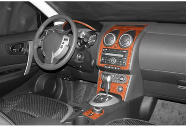 Nissan Qashqai 01.07-12.10 3D Interior Dashboard Trim Kit Dash Trim Dekor 24-Parts - 1 Nissan Qashqai 01.07-12.10 3D Interior Dashboard Trim Kit Dash Trim Dekor 24-Parts - 1