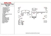 Nissan Quest 1993-1995 Full Set, 21 Parts set Interior BD Dash Trim Kit - 1 - Interior Dash Trim Kit Nissan Quest 1993-1995 Full Set, 21 Parts set Interior BD Dash Trim Kit - 1 - Interior Dash Trim Kit