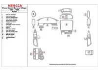 Nissan Quest 1996-1998 Full Set, 17 Parts set Interior BD Dash Trim Kit - 1 - Interior Dash Trim Kit Nissan Quest 1996-1998 Full Set, 17 Parts set Interior BD Dash Trim Kit - 1 - Interior Dash Trim Kit