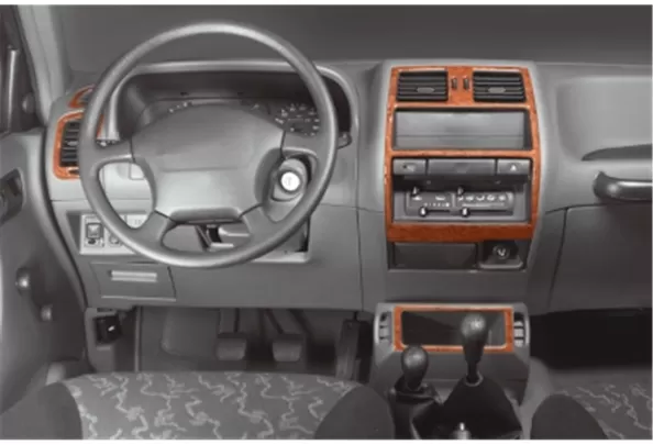 Nissan Terrano 4x4 05.96-12.02 Kit de garnitures de tableau de bord intérieur 3D Dash Trim Dekor 7-Parts - 1