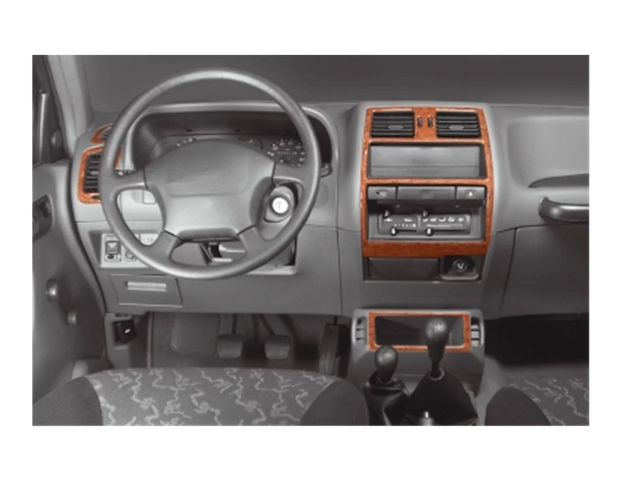 Nissan Terrano 4x4 05.96-12.02 Kit de garnitures de tableau de bord intérieur 3D Dash Trim Dekor 7-Parts - 1
