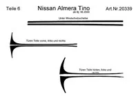 Nissan Tino 01.2000 Kit de garnitures de tableau de bord intérieur 3D Dash Trim Dekor 6-Parts - 2 Nissan Tino 01.2000 Kit de garnitures de tableau de bord intérieur 3D Dash Trim Dekor 6-Parts - 2