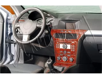 Opel Astra H 01.04-08.10 Kit de garniture de tableau de bord intérieur 3D Dash Trim Dekor 10-Parts - 1