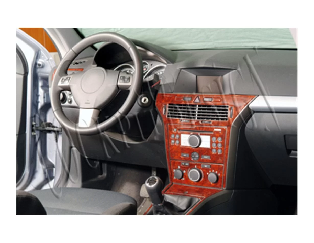 Opel Astra H 01.04-08.10 Kit de garniture de tableau de bord intérieur 3D Dash Trim Dekor 10-Parts - 1