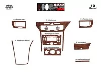 Opel Astra H 01.04-08.10 Kit de garniture de tableau de bord intérieur 3D Dash Trim Dekor 10-Parts - 2 Opel Astra H 01.04-08.10 Kit de garniture de tableau de bord intérieur 3D Dash Trim Dekor 10-Parts - 2