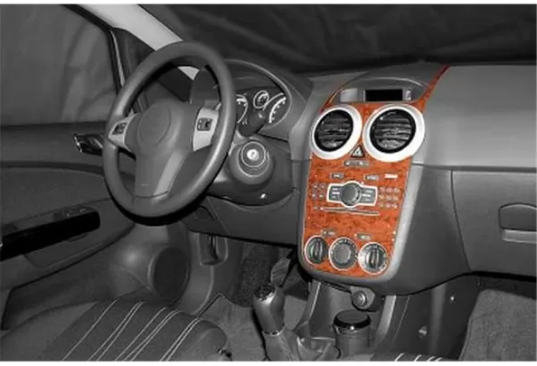 Opel Corsa D 01.2007 Kit de garniture de tableau de bord intérieur 3D Dash Trim Dekor 13-Parts - 1 Opel Corsa D 01.2007 Kit de garniture de tableau de bord intérieur 3D Dash Trim Dekor 13-Parts - 1