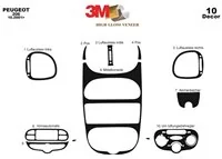 Peugeot 206 10.01-01.10 Kit de décoration intérieure 3D pour tableau de bord Dash Trim Dekor 10-Parts - 2 Peugeot 206 10.01-01.10 Kit de décoration intérieure 3D pour tableau de bord Dash Trim Dekor 10-Parts - 2