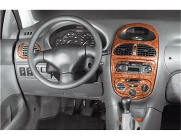 Peugeot 206 10.98-09.01 Kit de garnitures de tableau de bord intérieur 3D Dash Trim Dekor 8-Parts - 1