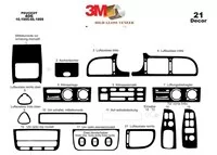 Peugeot 406 10.95-05.99 Kit de décoration intérieure 3D pour tableau de bord Dash Trim Dekor 21-Parts - 2
