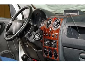 Peugeot Partner 10.02-07.08 Kit de garniture de tableau de bord intérieur 3D Dash Trim Dekor 11-Parts - 1