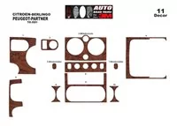 Peugeot Partner 10.02-07.08 Kit de garniture de tableau de bord intérieur 3D Dash Trim Dekor 11-Parts - 2 Peugeot Partner 10.02-07.08 Kit de garniture de tableau de bord intérieur 3D Dash Trim Dekor 11-Parts - 2