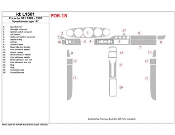 Porsche 911 1989-1997 Gearsometer Type B Interior BD Dash Trim Kit - 1