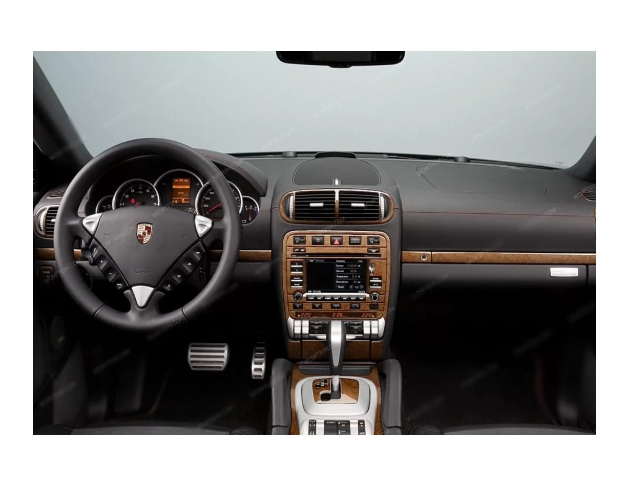 Porsche Cayenne 2003-2010 Kit de décoration de tableau de bord intérieur 3D Dash Trim Dekor 87-Parts - 1