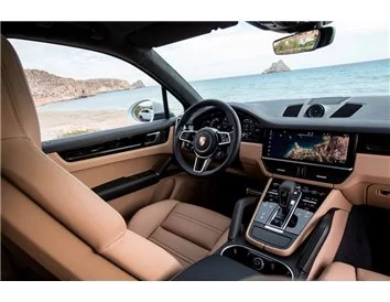 Porsche Cayenne 2018 9Y0 / 9Y3 Kit d'habillage de tableau de bord intérieur 3D Dash Trim Dekor 17-Parts - 1