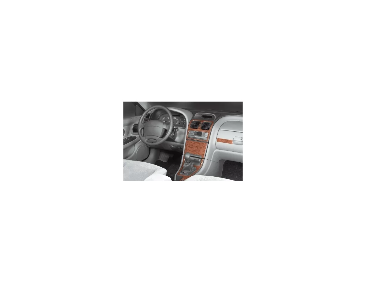 Renault Laguna 07.98-01.01 Kit de garniture de tableau de bord intérieur 3D Dash Trim Dekor 15-Parts - 1