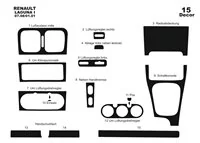 Renault Laguna 07.98-01.01 Kit de garniture de tableau de bord intérieur 3D Dash Trim Dekor 15-Parts - 2 Renault Laguna 07.98-01.01 Kit de garniture de tableau de bord intérieur 3D Dash Trim Dekor 15-Parts - 2