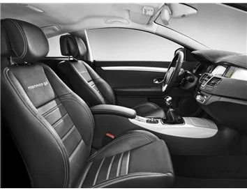 Renault Laguna 09.2009 Kit de décoration intérieure de tableau de bord 3D Dash Trim Dekor 4-Parts - 1