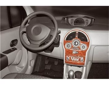 Renault Modus 08.2004 Kit de décoration intérieure de tableau de bord 3D Dash Trim Dekor 4-Parts - 1