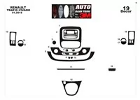 Renault Trafic 01.2015 Kit de garnitures intérieures de tableau de bord 3D Dash Trim Dekor 19-Parts - 2