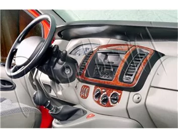 Renault Trafic Nissan Primastar 04.01-12.06 Kit de décoration intérieure 3D pour tableau de bord Dash Trim Dekor 6-Parts - 1
