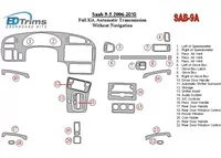 Ensemble complet Saab 9-5 2006-UP, vitesse automatique, sans NAVI intérieur BD garniture de tableau de bord - 2 Ensemble complet Saab 9-5 2006-UP, vitesse automatique, sans NAVI intérieur BD garniture de tableau de bord - 2