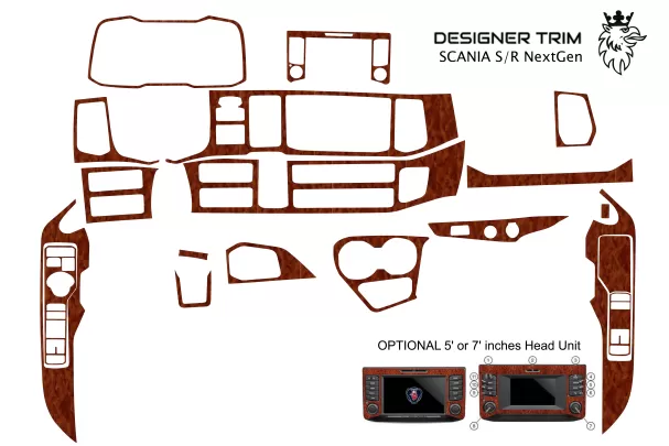 Scania NG-Series ab 2016 3D Interior Dashboard Trim Kit Dash Trim Dekor 17-Parts - 1 - Interior Dash Trim Kit Scania NG-Series ab 2016 3D Interior Dashboard Trim Kit Dash Trim Dekor 17-Parts - 1 - Interior Dash Trim Kit