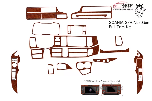 Scania NG-Series TopSleeper ab 2016 3D Interior Dashboard Trim Kit Dash Trim Dekor 24-Parts - 1 - Interior Dash Trim Kit Scania NG-Series TopSleeper ab 2016 3D Interior Dashboard Trim Kit Dash Trim Dekor 24-Parts - 1 - Interior Dash Trim Kit